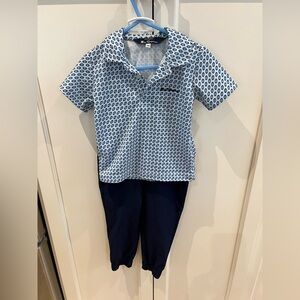 Ben Sherman Light Blue Geometric Short Sleeve Polo with matching pants 18m